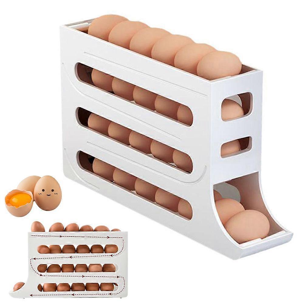 For Egg Storage Box Slide Design Holds 30 Eggs Space Saving BPA Free Plastic Organizer For Refrigerator
