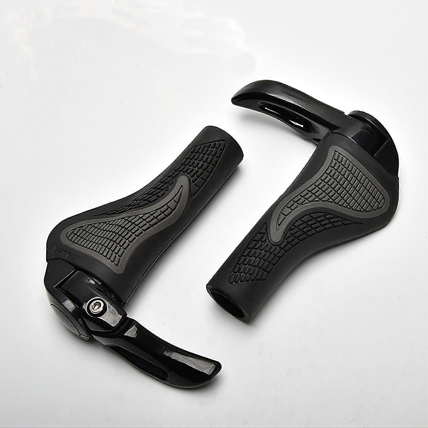 Bicycle shock-absorbing alloy handles provide a comfortable fit for mountain bikes and prevent slipping