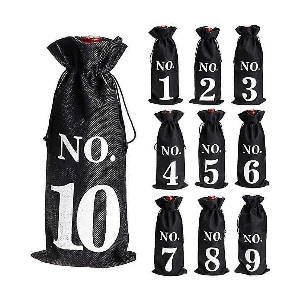 1 To 10 Burlap Wine Bags Blind Tasting Drawstring Drawstring Pocket Wine Bottle Sleeves