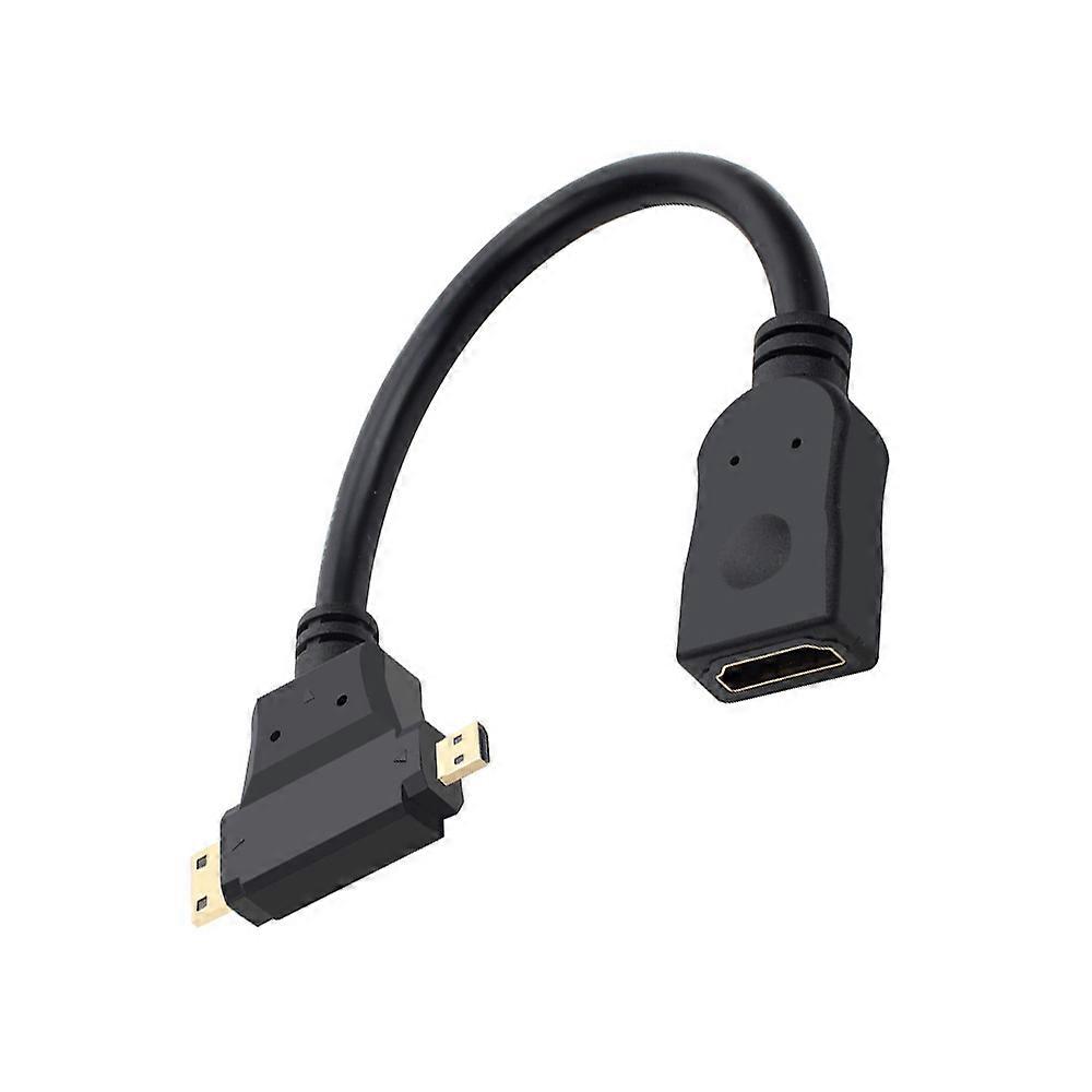 Hdmis to Mini/Micros Hdmis Converters with Gold Plate Port Plugs and Play Design for Cameras Tablets Mobile Devices Multicolor