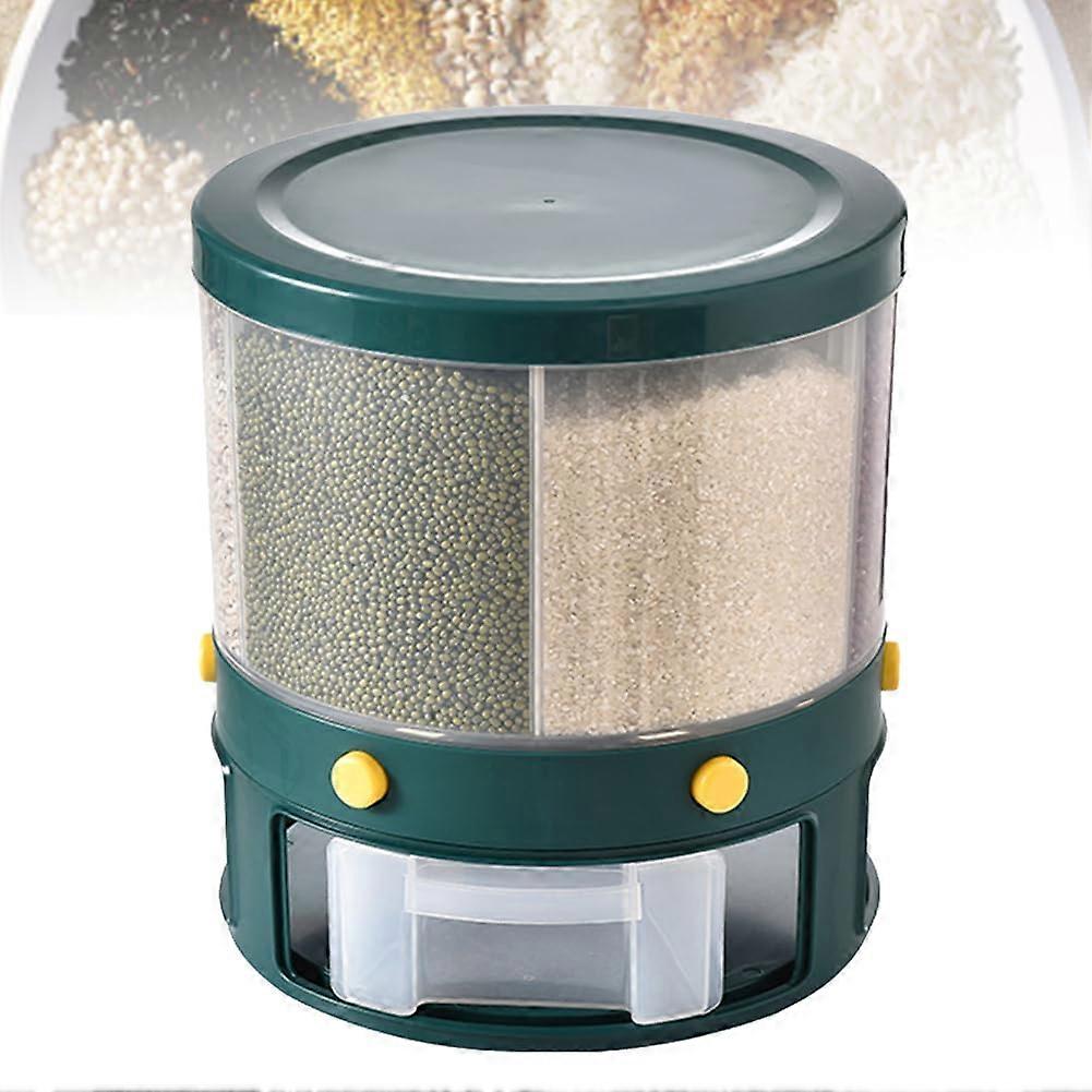 Rice Dispenser 360 Degree Rotating Round Rice Storage Container Transparent Plastic Dry Food Dispenser Pantry Box B