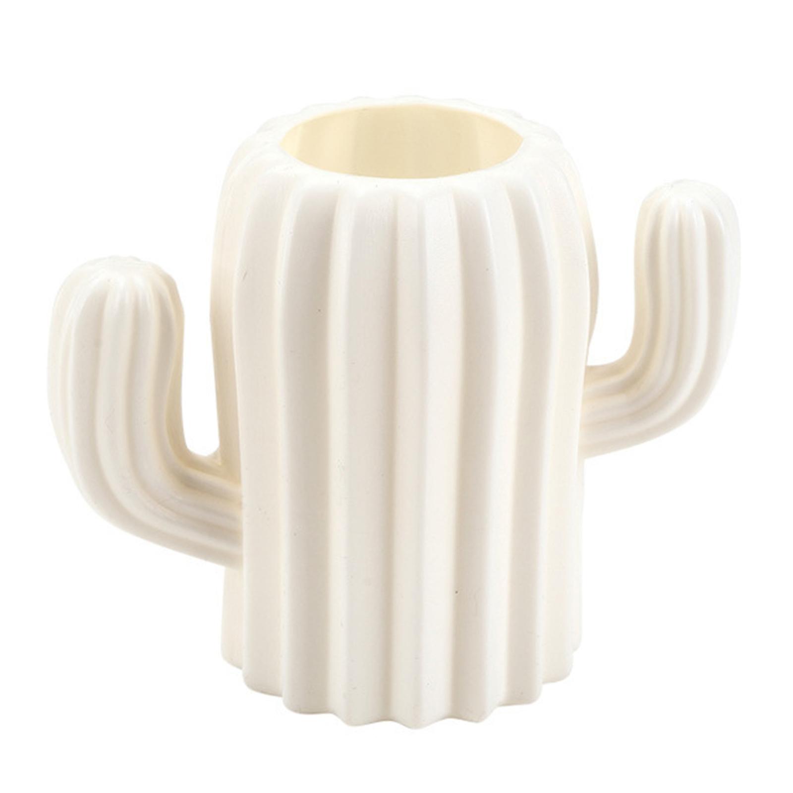 Compact Themed Desk Storage Container Stable Tip Base Multi Purpose Home Office Use  White