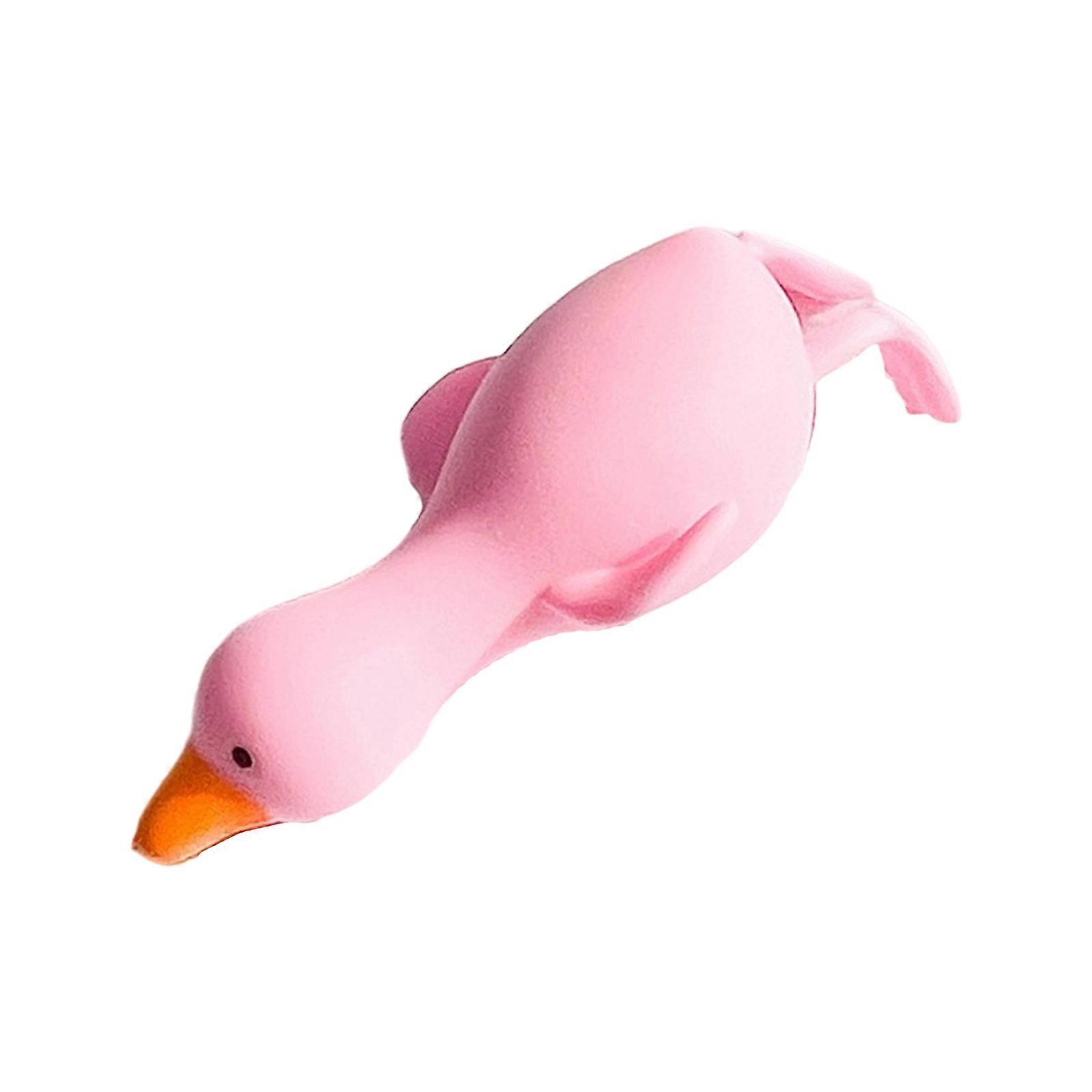 Cute Duck Adorable Sensory Stress Ball Durable Silicone Material Anxiety Relief Toy Kids Adults Travel Friendly  Pink