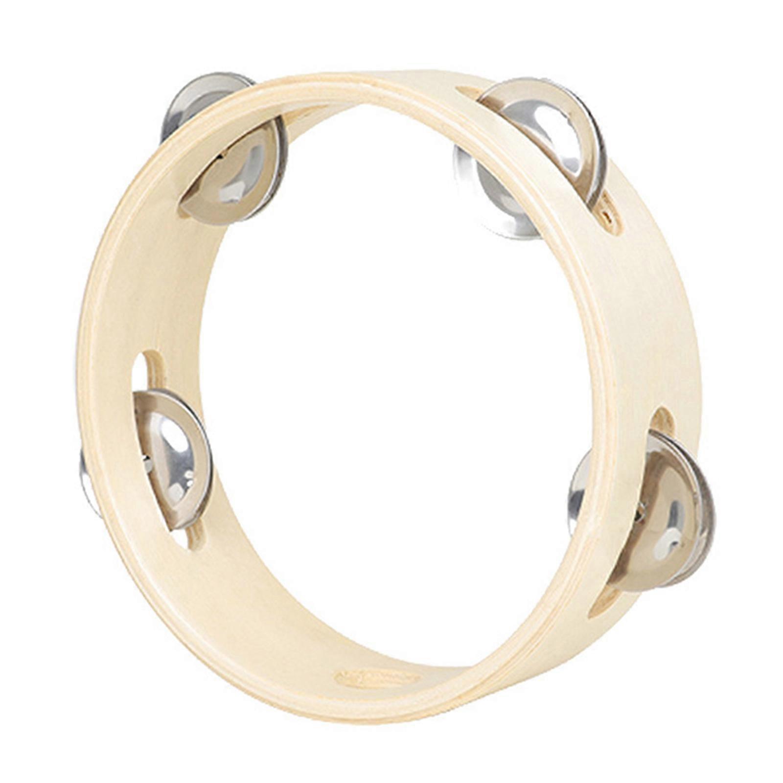 Tambourin rond en bois à une rangée, tambourin portatif facile à prendre en main, instrument de percussion multicolore