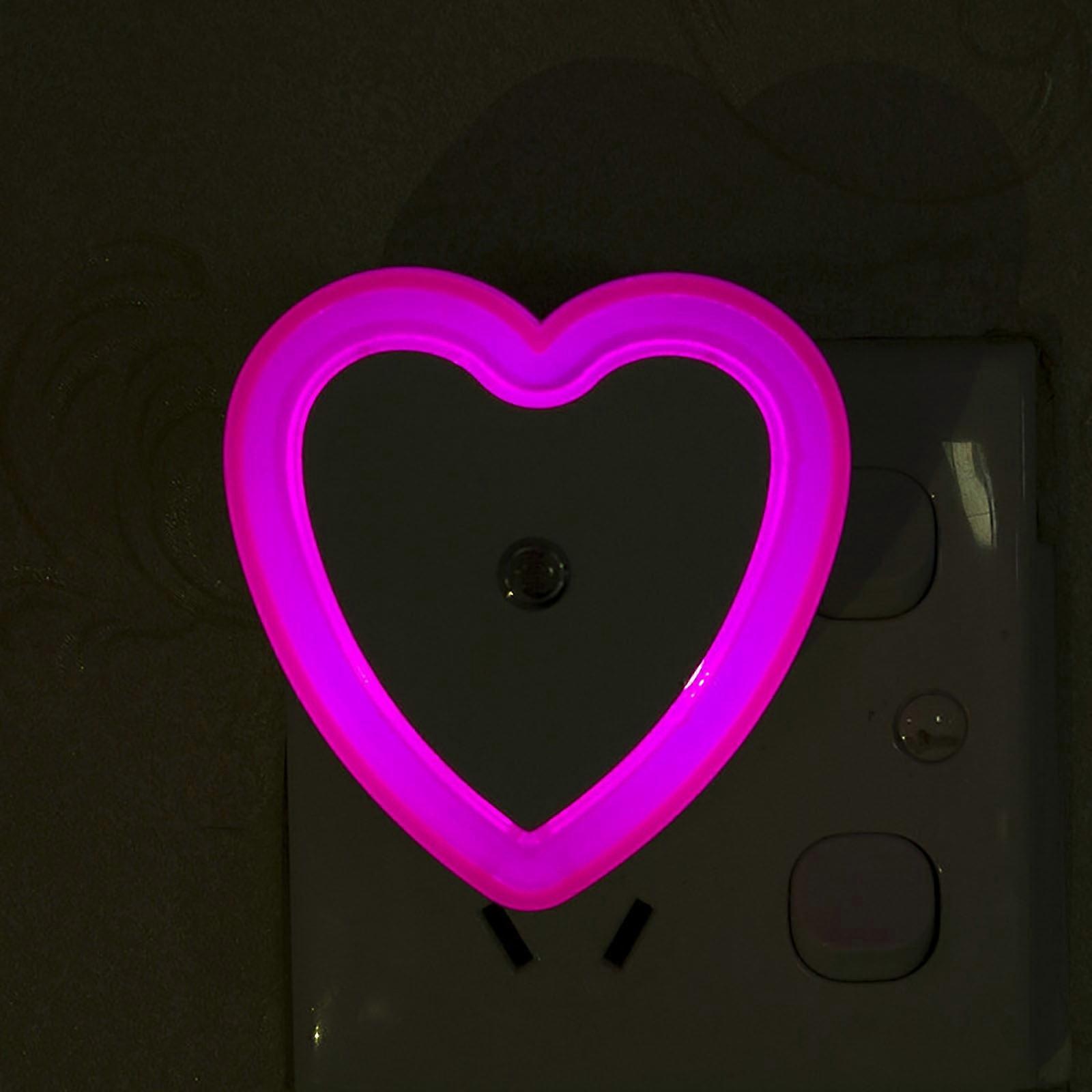 WRXMIJNHGSA Clearance,Heart Shape Plug-in Intelligent Light Sensor Control LED Night Light Lamp For Bedroom Hallway
