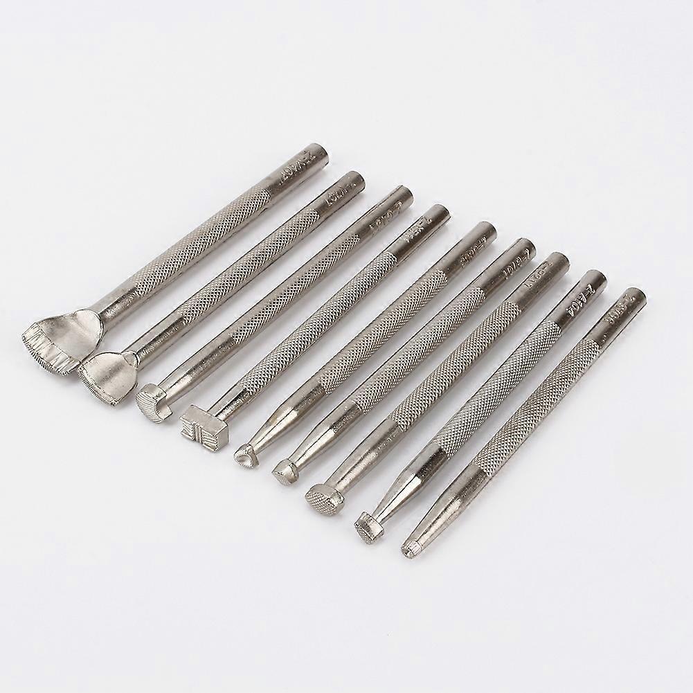 9pcs Leather Working Saddle Making Tools Craftool Carving Leather Craft Stamps Set