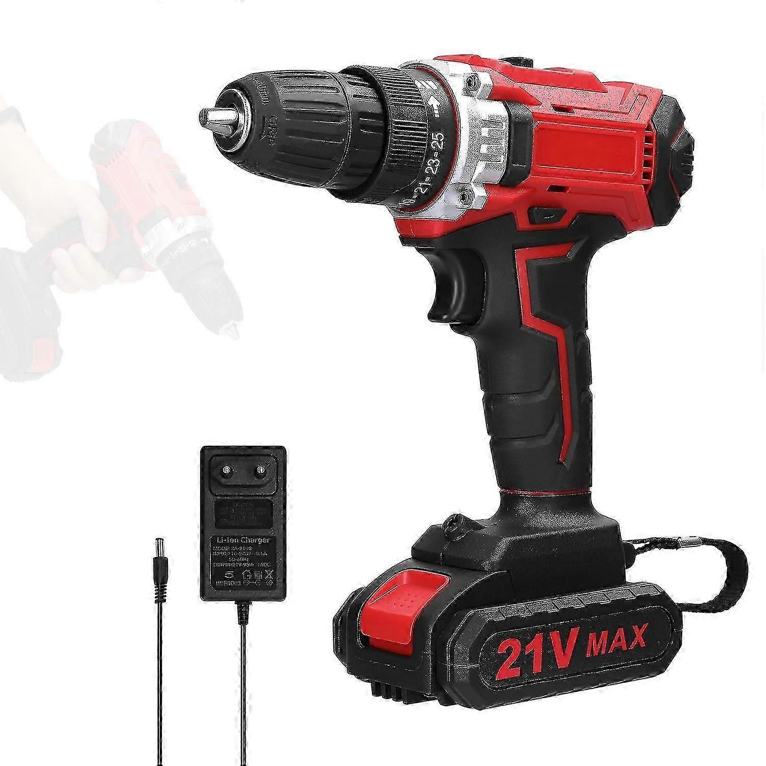 Multifunctional 21V Electric Drill 2-Speed Stepless Regulation 25 Gears