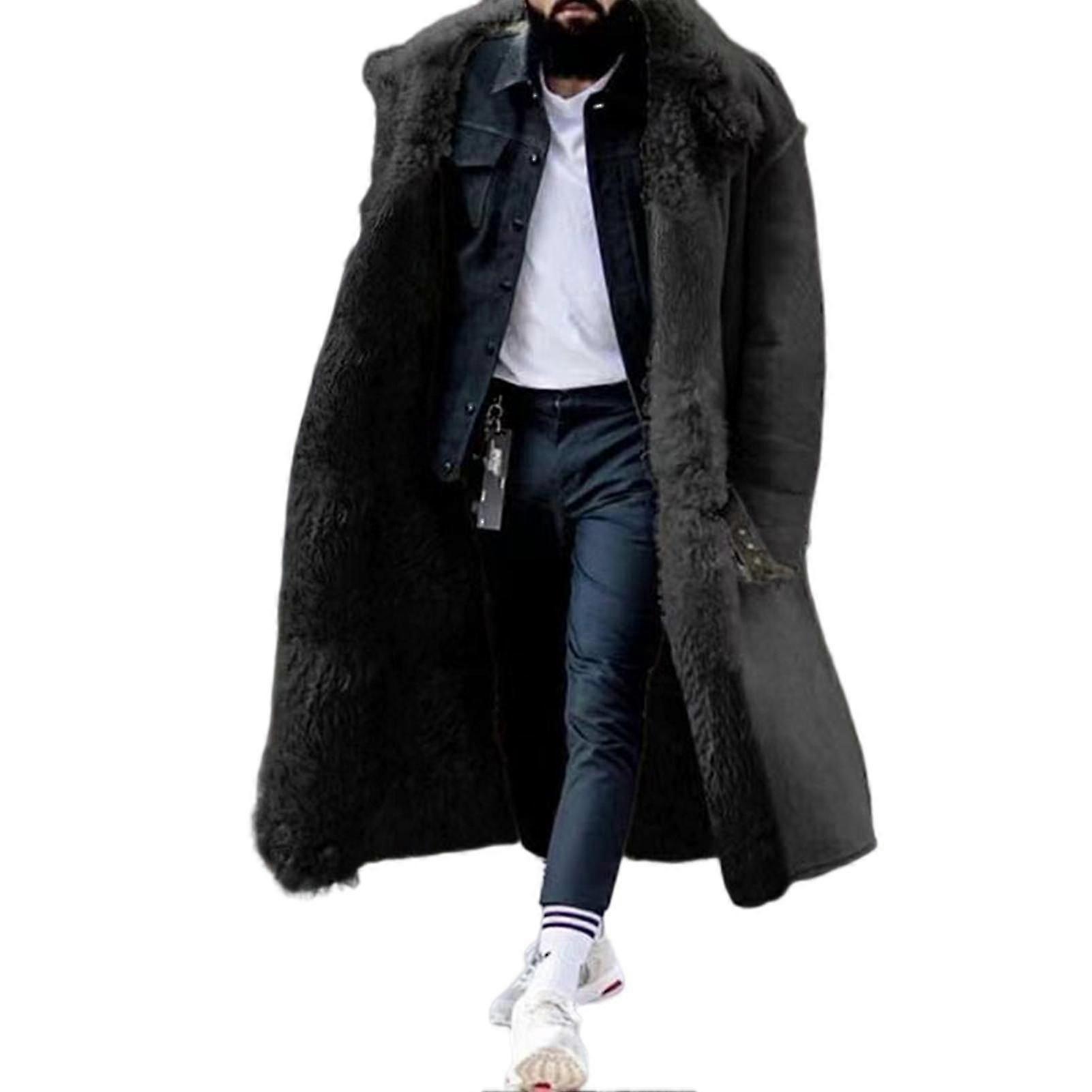 Men's Thick Fur Mid Length Winter Jacket
