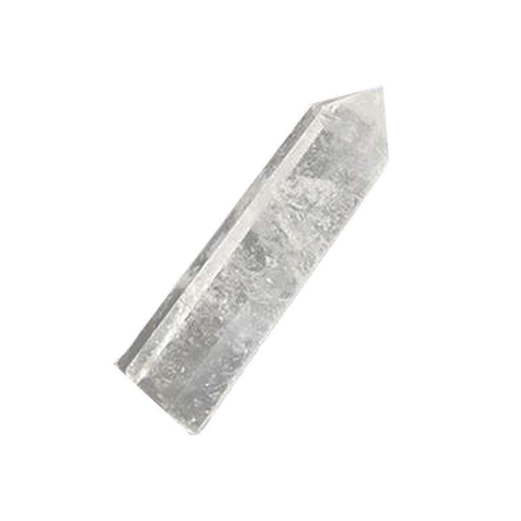 YUEHAO Desktop Ornament Smelting Quartz Point Healing Obelisk Hexagonal Wand Reiki Smelted Quartz Clear