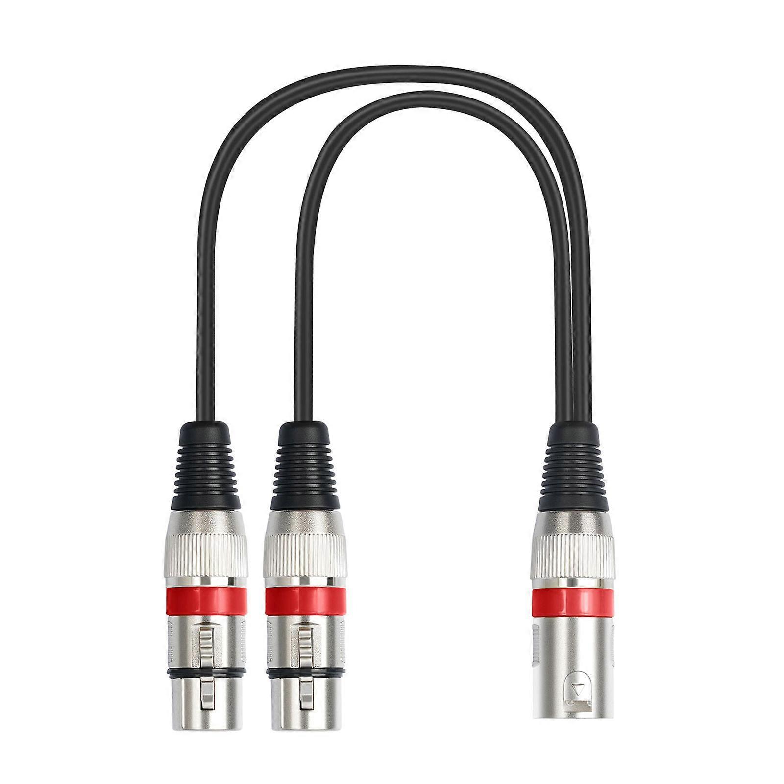 Tasapainotettu mikrofoni Audios Sovitinkaapeli 3Pin uros - Double Female Audios -kaapeli 1 uros - 2 naaras 3Pin kaapeli 30cm punainen