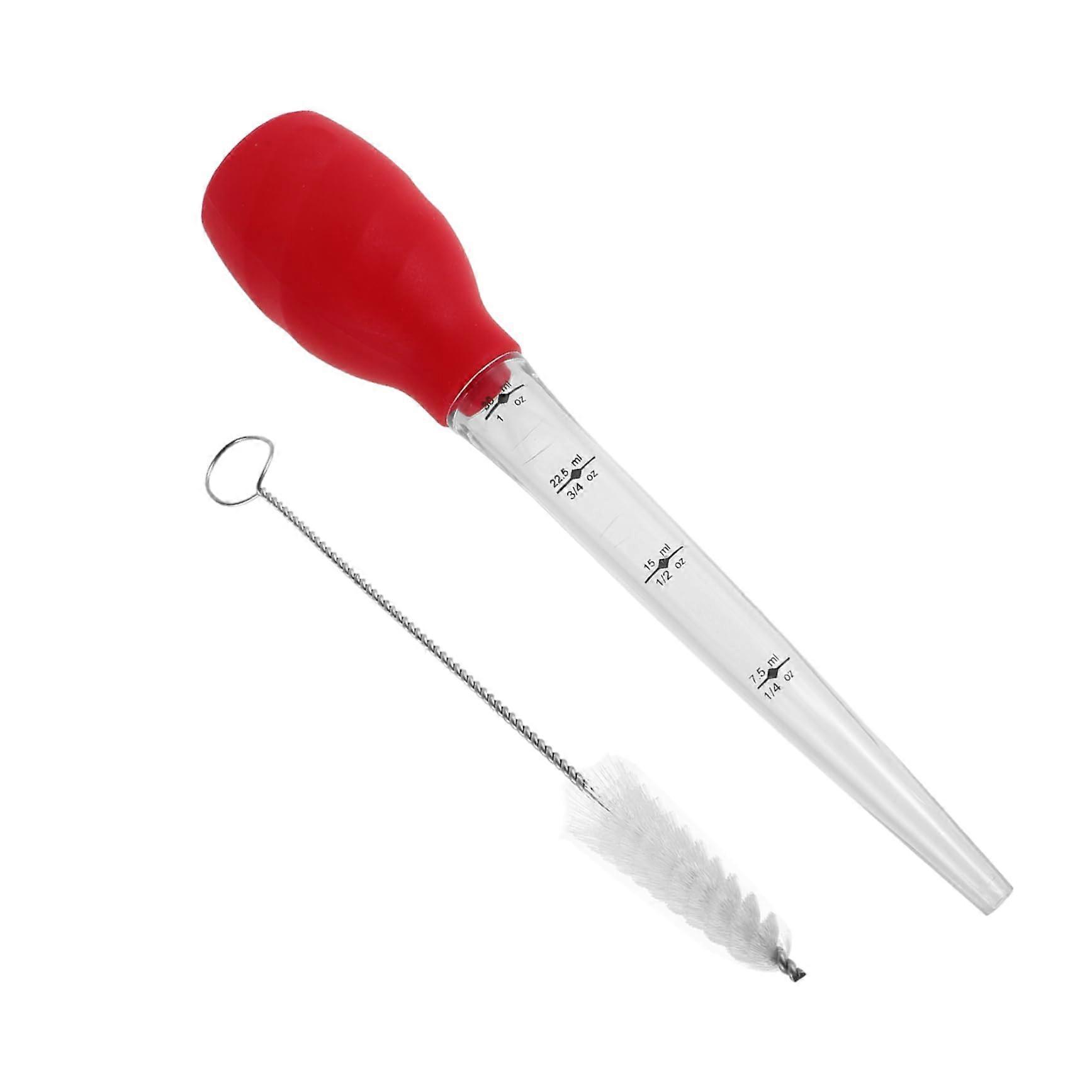 Silicone Turkey Baster with Cleaning Brush for Precise Oil Control and MultiMeat Basting