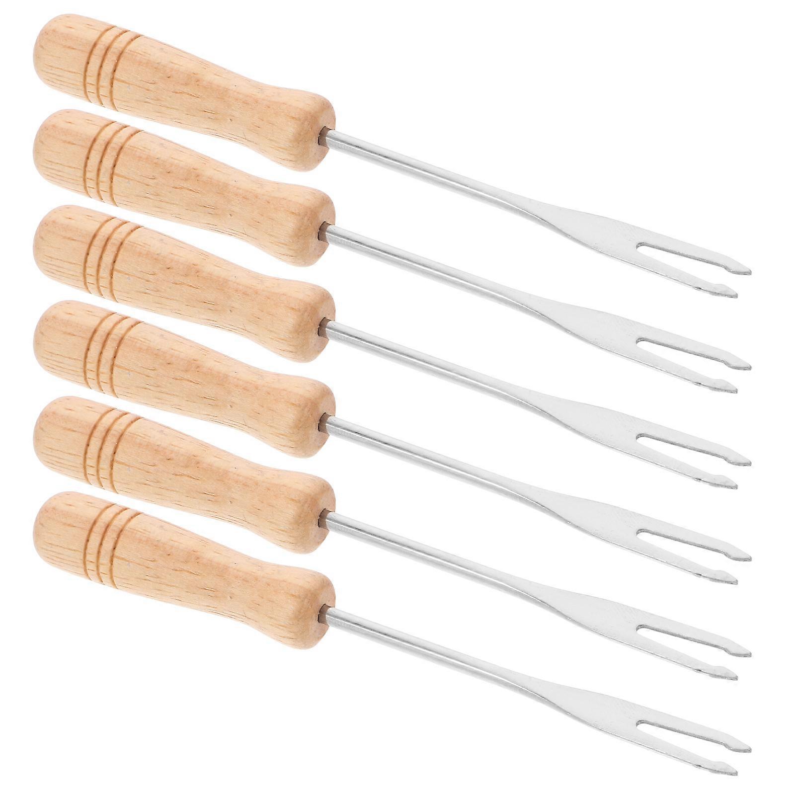 Diy Fork Set Multifunctional Design Cheese Fondue Set 6Pcs