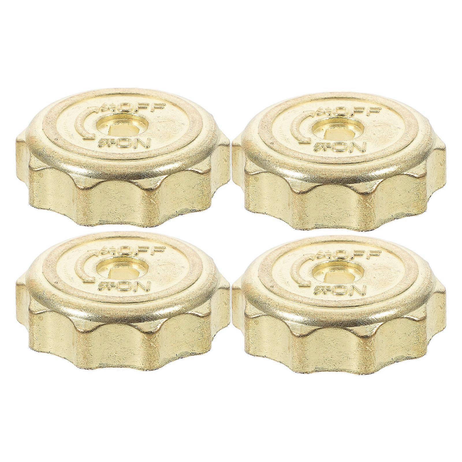 4Pcs Metal Gas Stove Knobs for Control Function Golden Iron Replacement