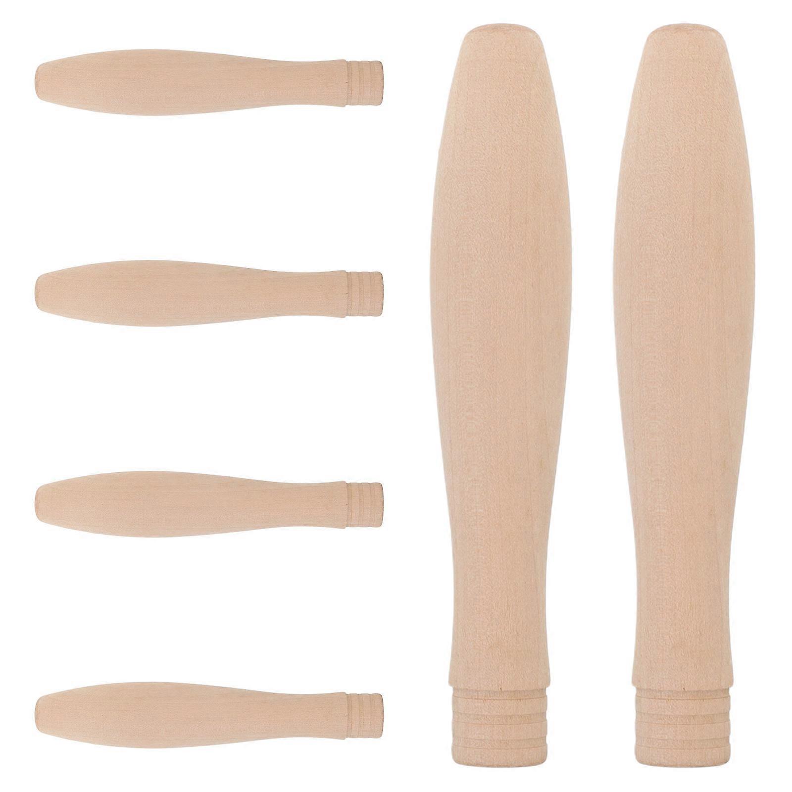 Wooden Pot Handle Replacement for Kitchen Utensils 6Pcs Ergonomic Design