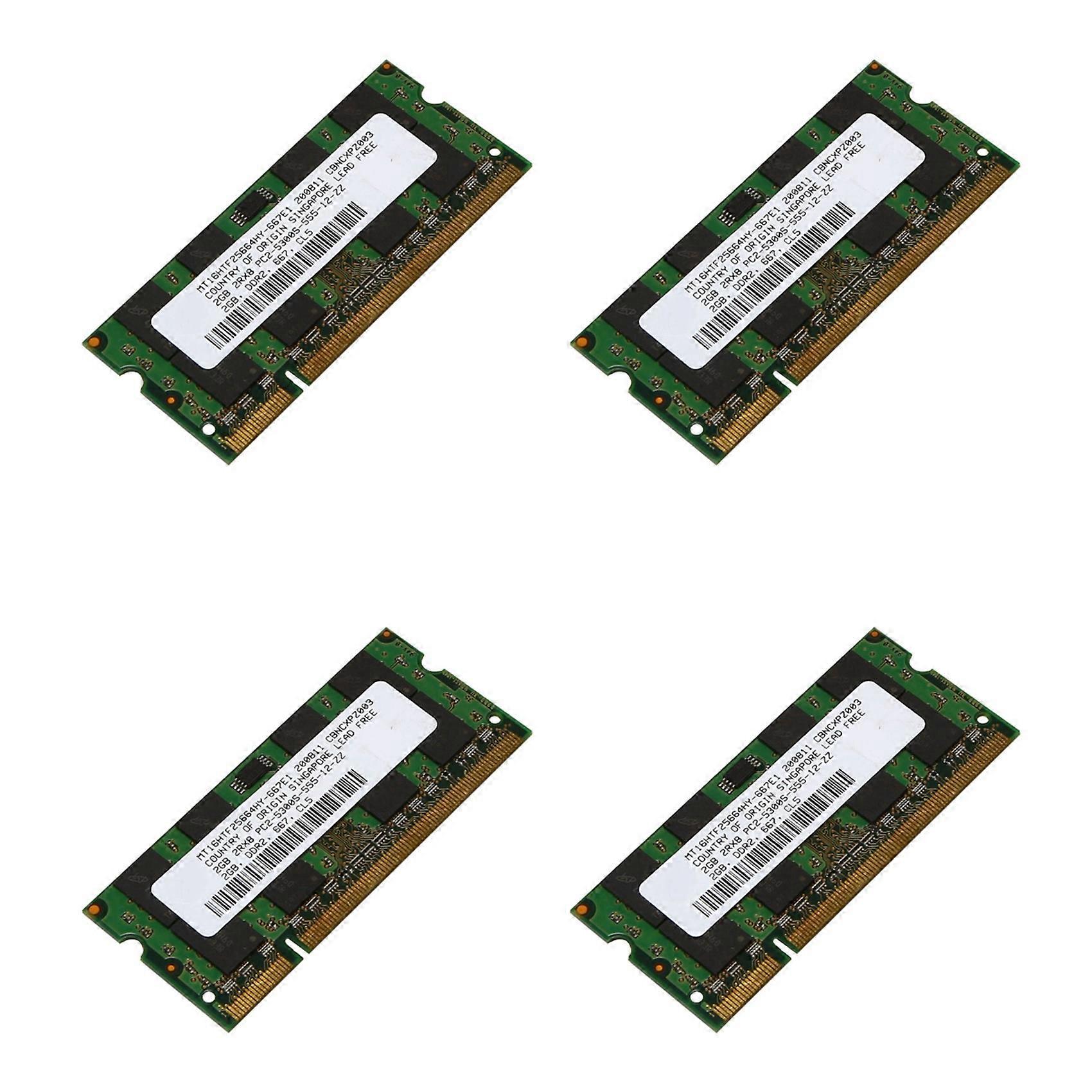 4X 2GB DDR2 RAM Memory 667Mhz PC2 5300 Laptop Ram Memoria 1.8V 200PIN SODIMM for Intel AMD