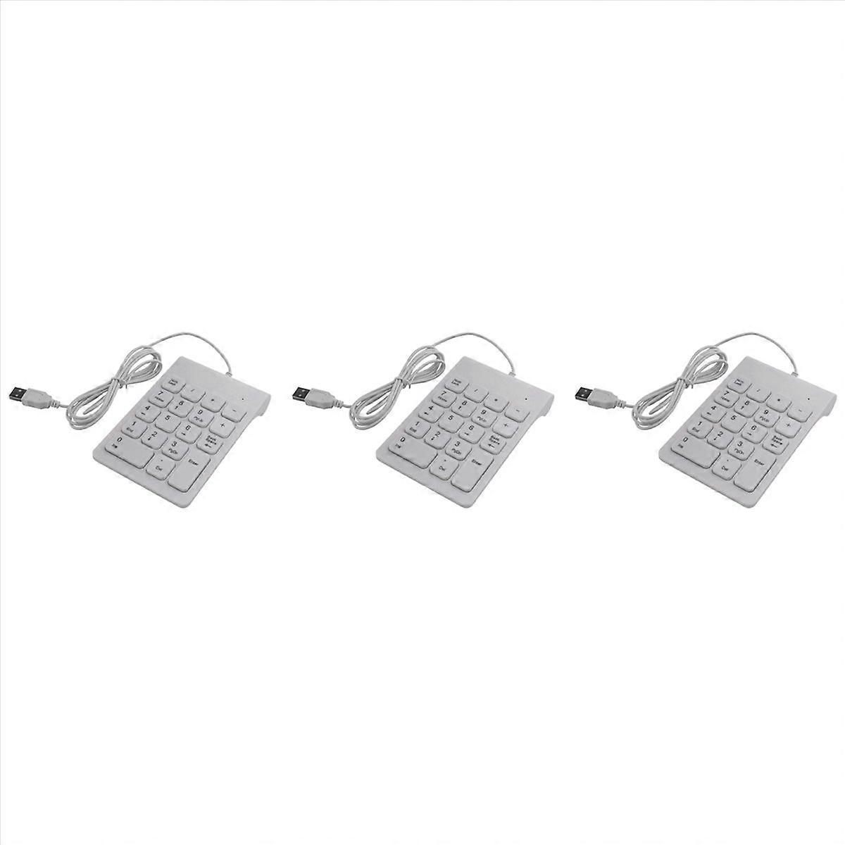 Mini USB Wired Numeric Keypad Numpad 18 Keys Digital Keyboard (White)