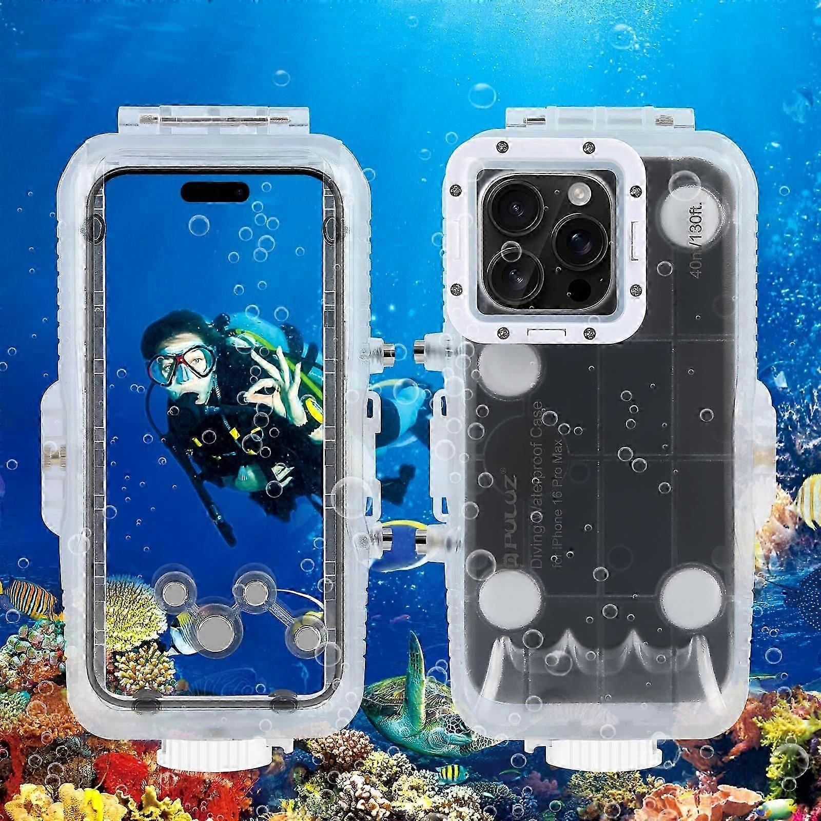 Puluz 40m/130ft Waterproof Diving Case For Iphone 16 Pro Max_js18