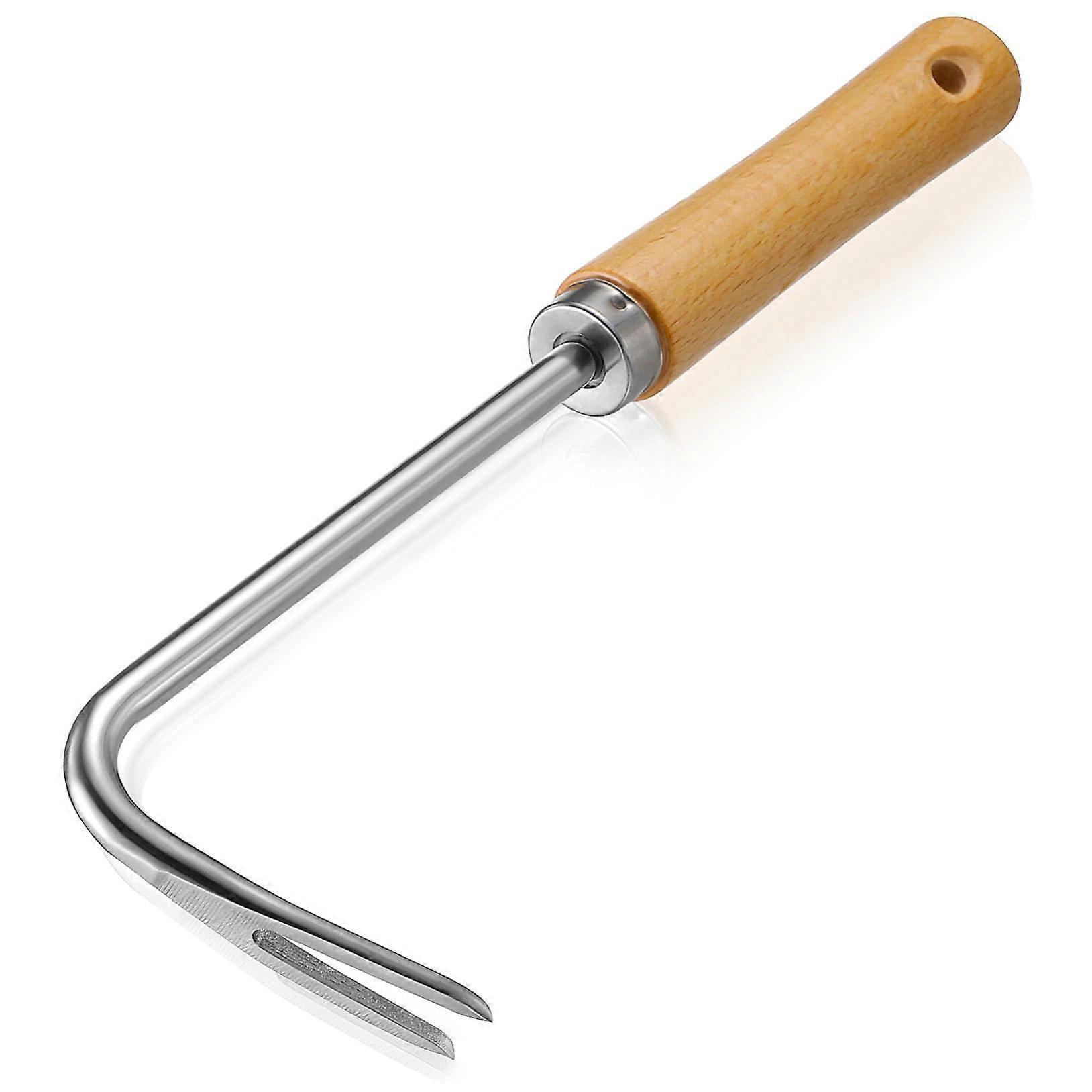 Garden Weeder with Ergonomic Wooden Handle, Durable Manual Weeding Tool for Lawn and Flower Beds