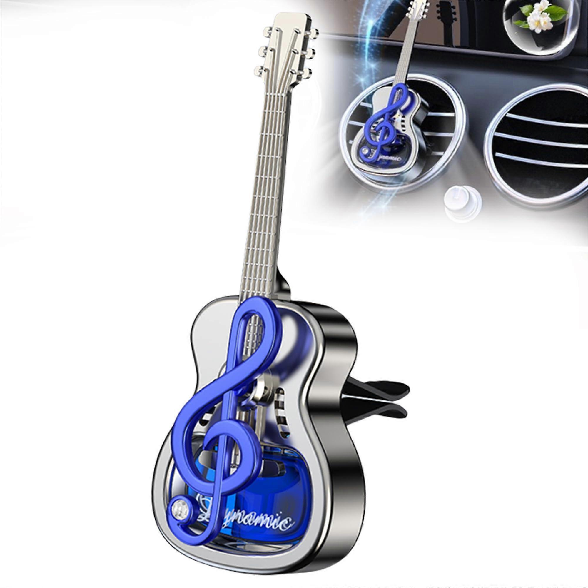 Guitar Shaped Car Air Freshener Vent Diffuser Clip with Unique Design, Blue, 1 Count