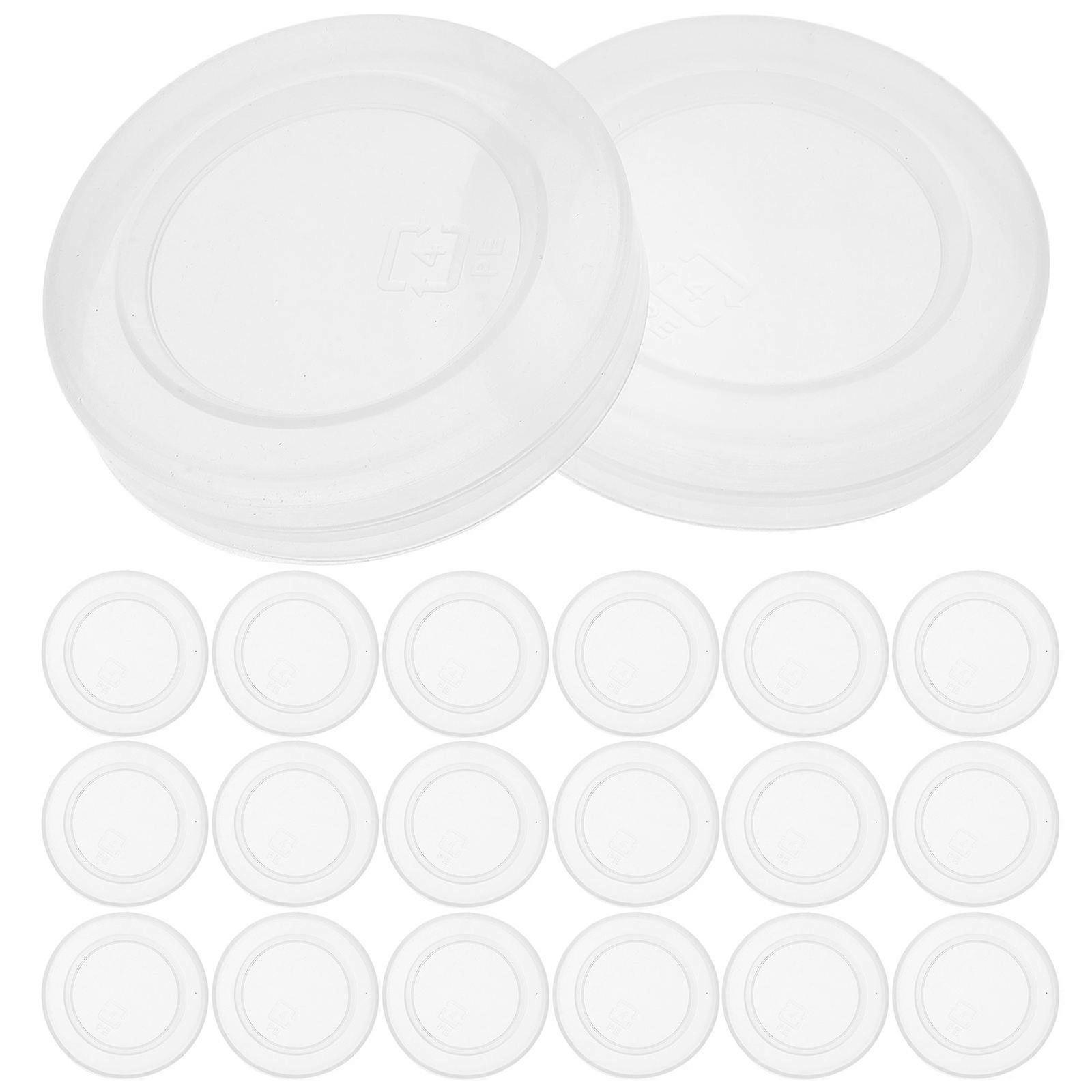 Pudding Jar Lid Replacement Transparent Pe Sealing Covers 30Pcs Set