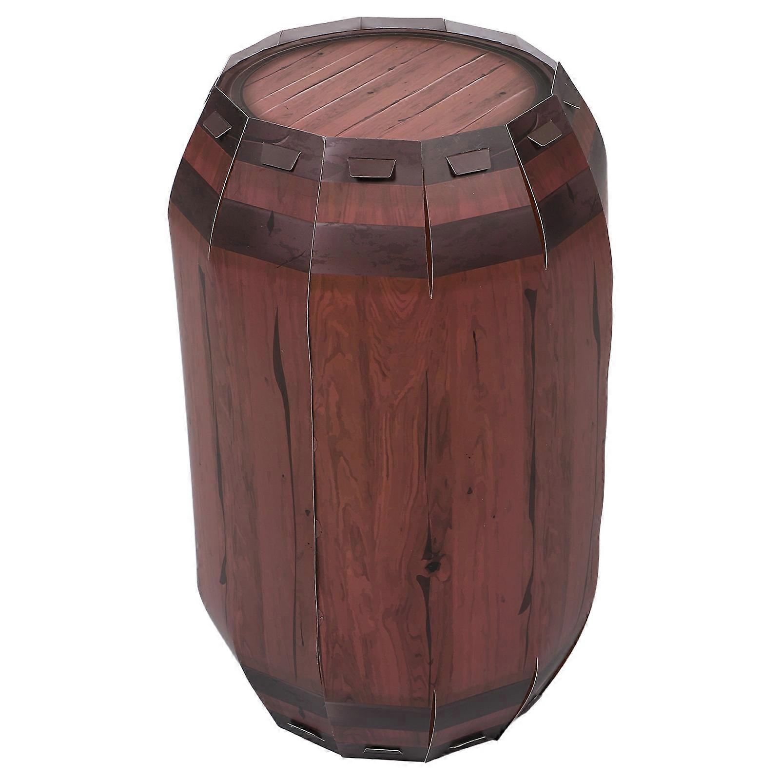Western Theme Decor Simulation Wooden Wine Barrel for 2Pcs Paper Props