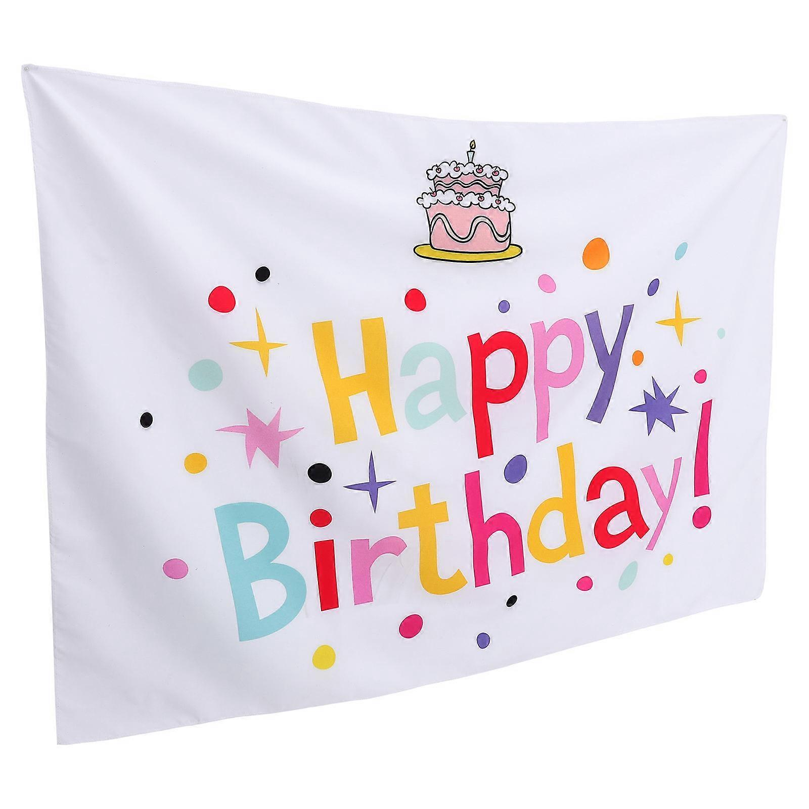 Birthday Party Decor Backdrop Birthday Background Cloth for Table Decoration Polyester