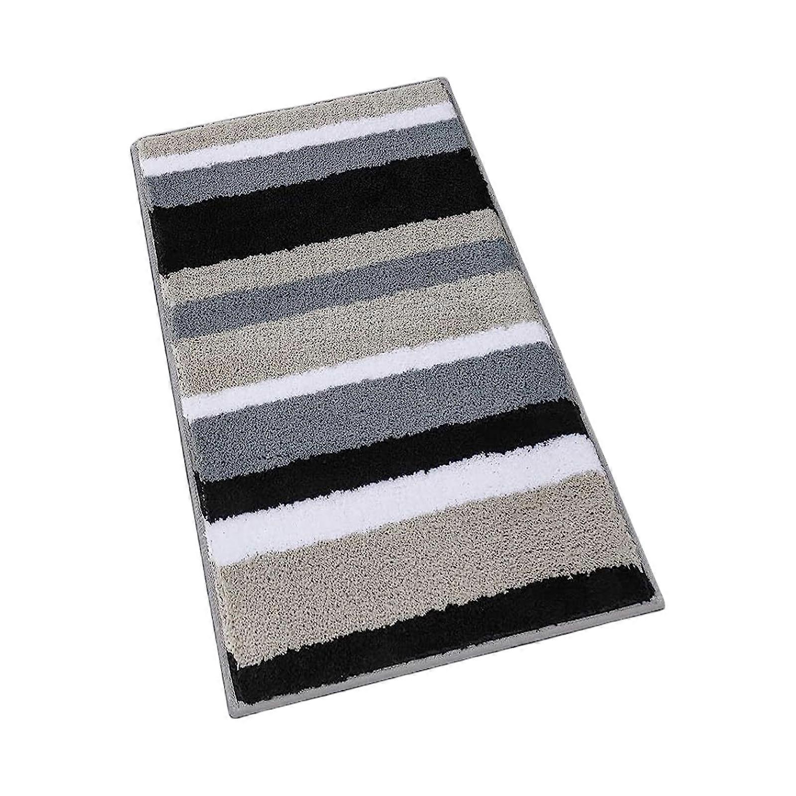 Luxurys Flockeds Bath Mats Quick Drying Bathroom Carpet NonSlip Base Machine Washable for Indoor Use Multicolor
