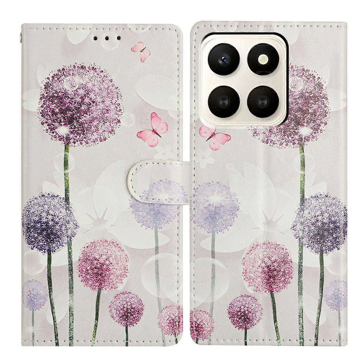 For Honor X7d 5G Case Pattern Printing Wallet Stand Flip Leather Phone Cover with Strap