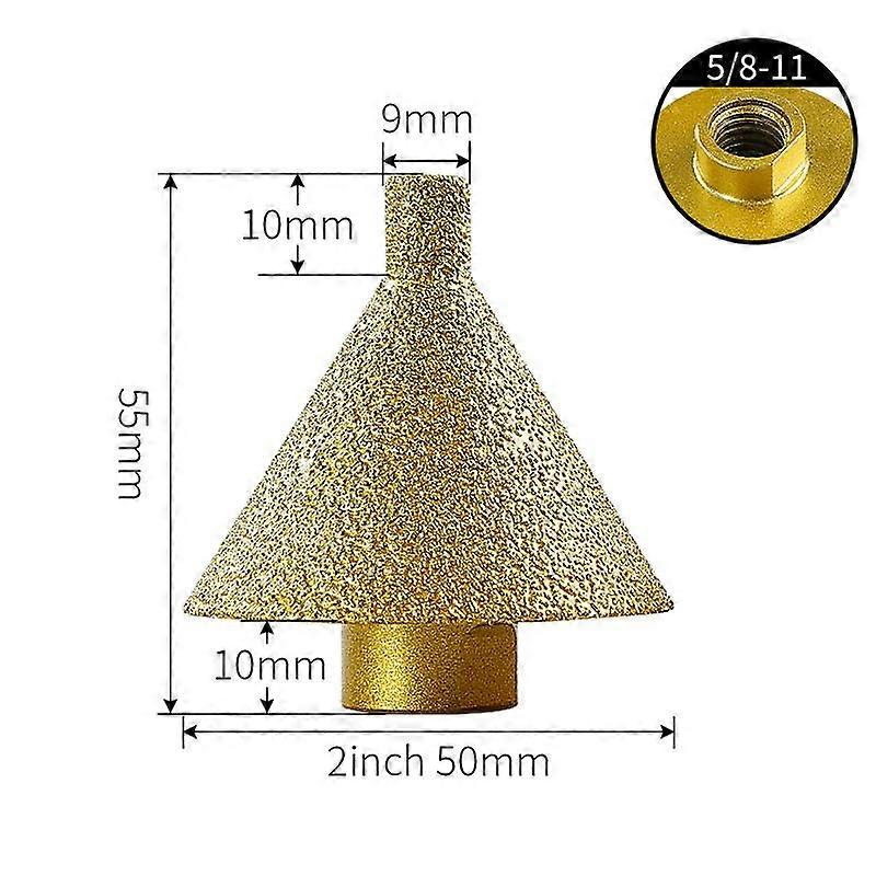 LOZLIN Diamond Tapered Chamfering Bit 5/8-11 Thread Hole Opener for Tile Marble & Quartz Umbrella Grinding Tool for Drilling Reaming & Edge 