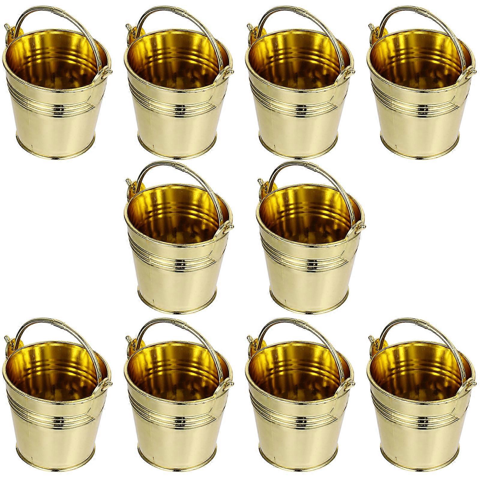 Gift Bucket 40Pcs Perfect For Home Use Snack Storage Functional Plastic Bucket With Bucket Shape Golden Color