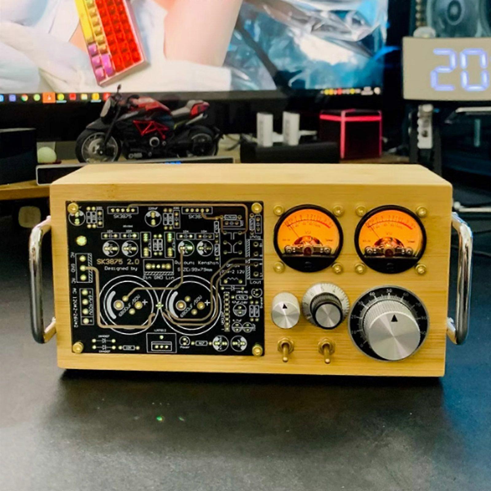 Retro VU Meter Music Spectrum MIC Pick up Light Audio Indicator Desktop Decor