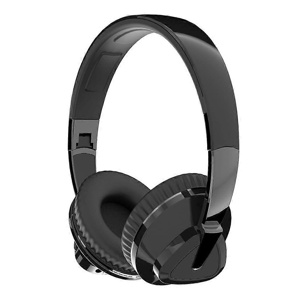 Wireless Headphones Foldable Bluetooth Compatible OverEar Headset With Microphone Subwoofer Universal Phone MP3 Black