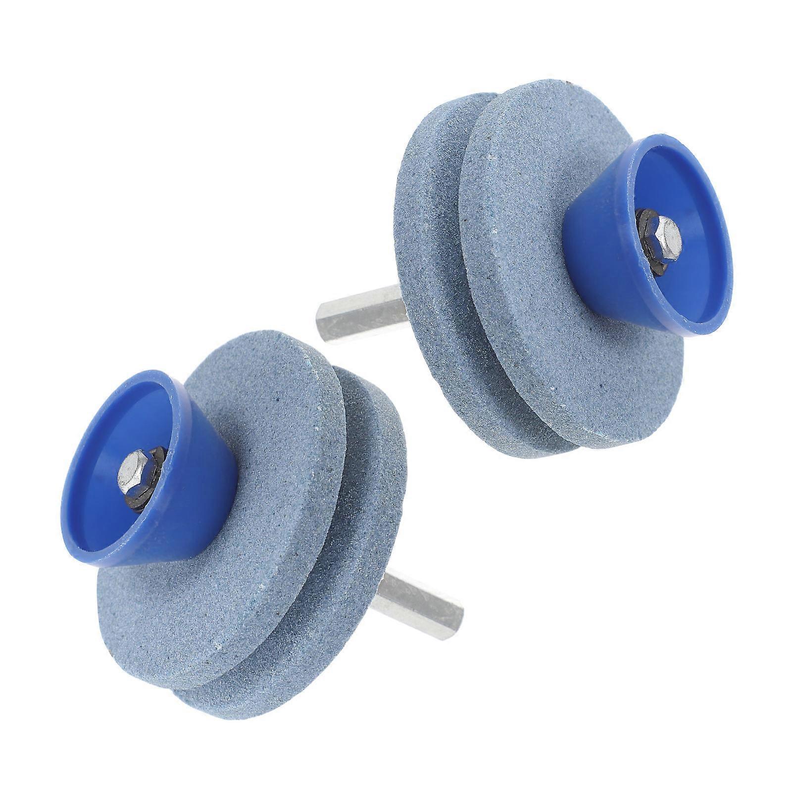 Lawn Mower Sharpener Tool for Easy Installation 2Pcs Blue