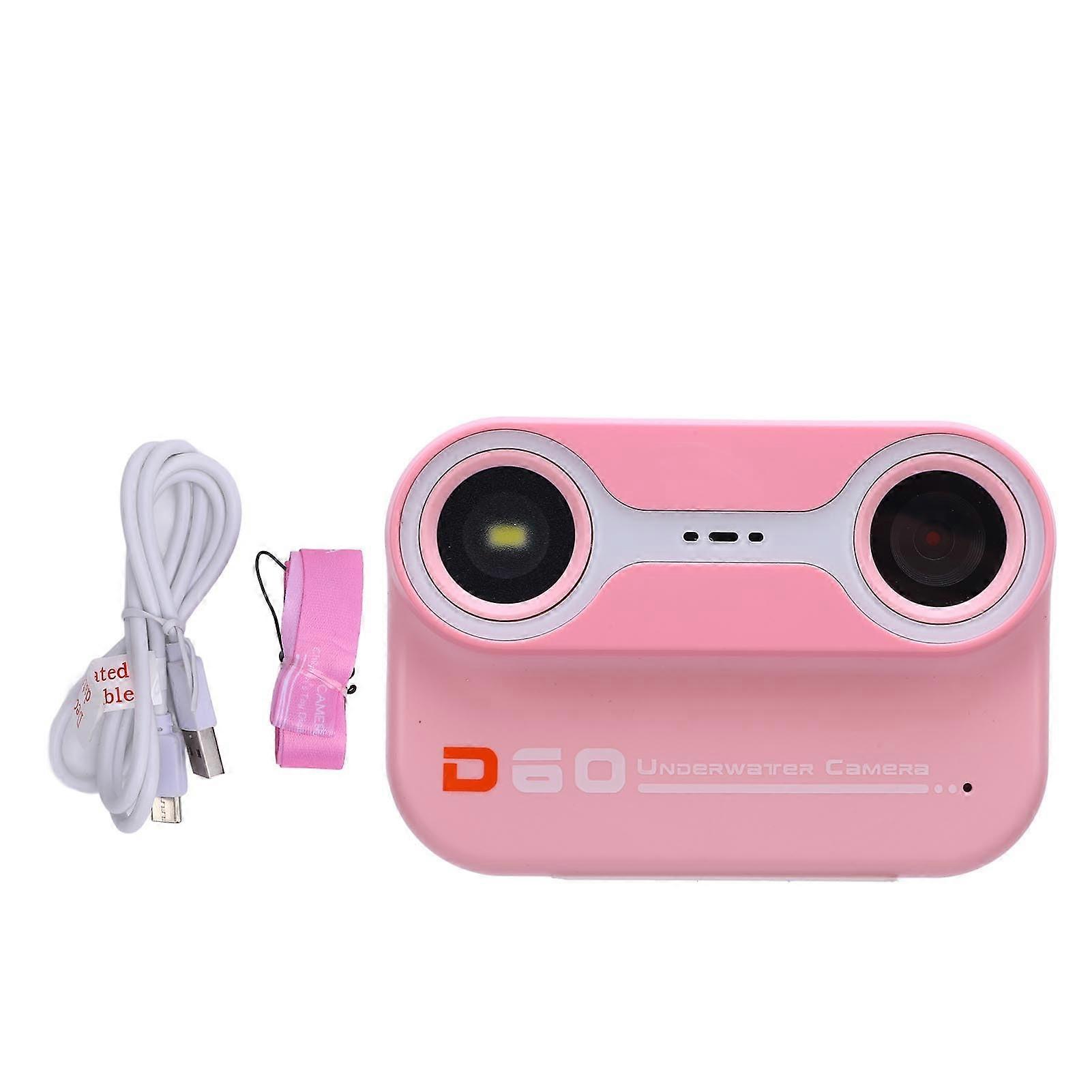 26MP Dual Lens Underwater Camera 2K Waterproof 10X Zoom HD Display for Diving Snorkeling Pink