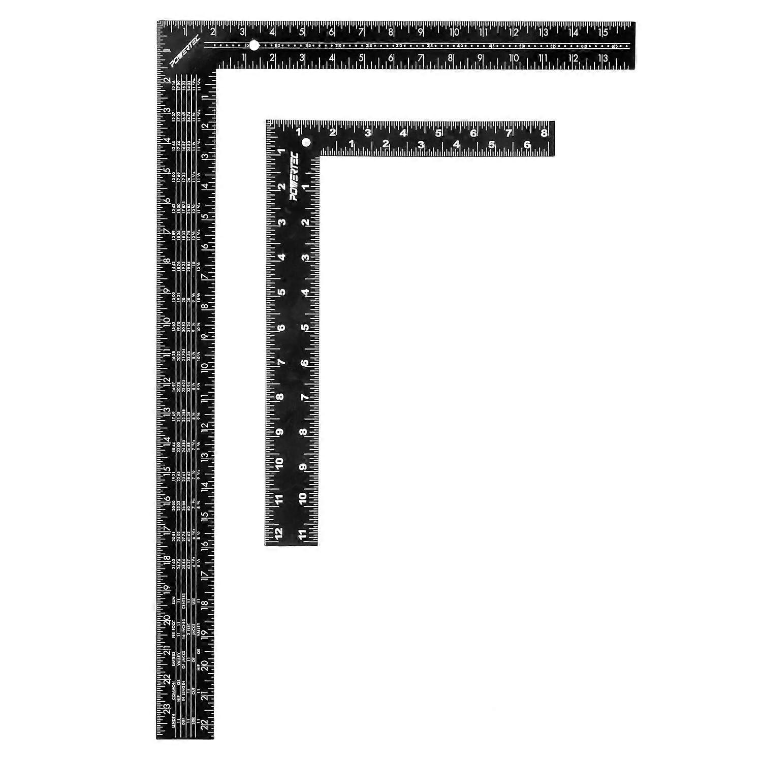 Carpenter Square Set 16x24 Framing Square with Rafter Tables and 8x12 LShaped Ruler for Woodworking