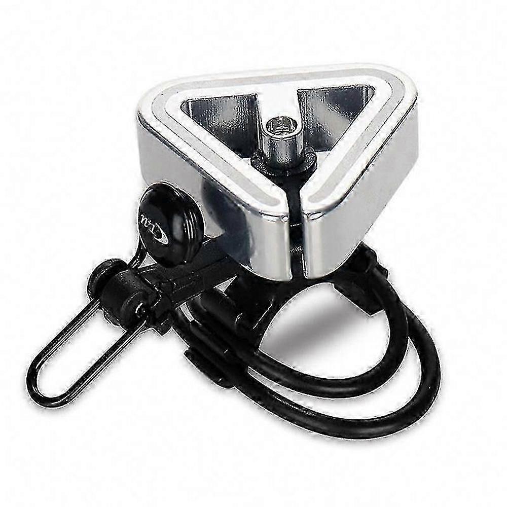 Triangle Copper Bicycle Bell with Leather Strap and Clamp Mount for Mountain Bikes