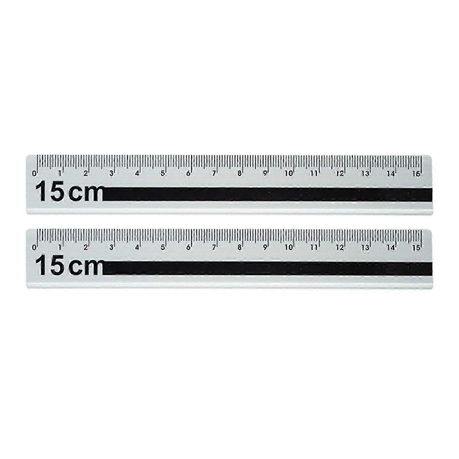 Set Of 2 15cm Professional Aluminum Straight Ruler with High Contrast Marking For Architects Artists Engineers Yellow Cs fast