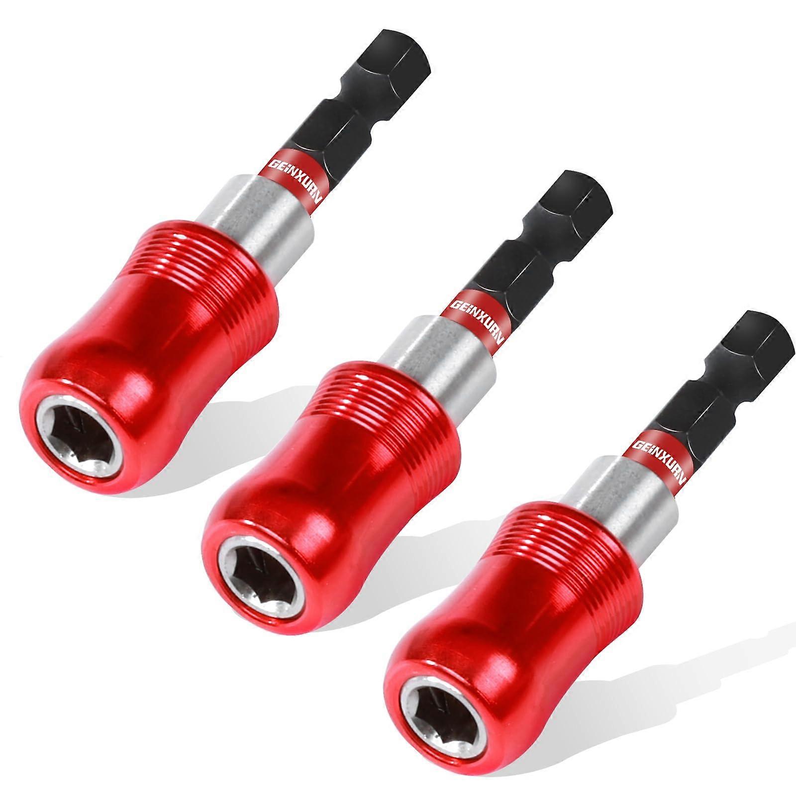 Impact Driver Bit Holder 3PC 2.5 Inch Magnetic Lock QuickChange Hex Shank CrV Steel Extension