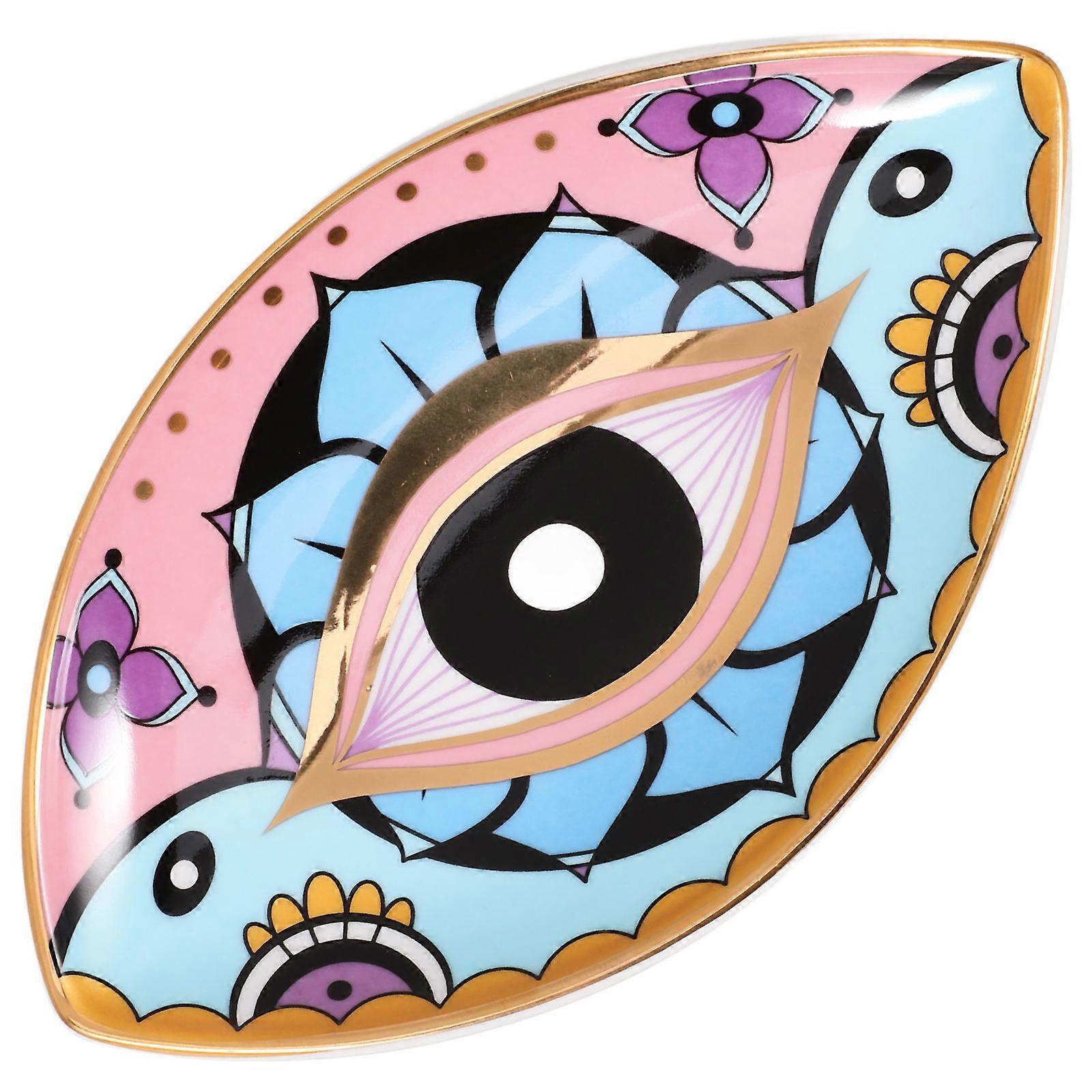 Evil Eye Trinket Dish Ceramic Decorative Key Holder Ring Storage Dish