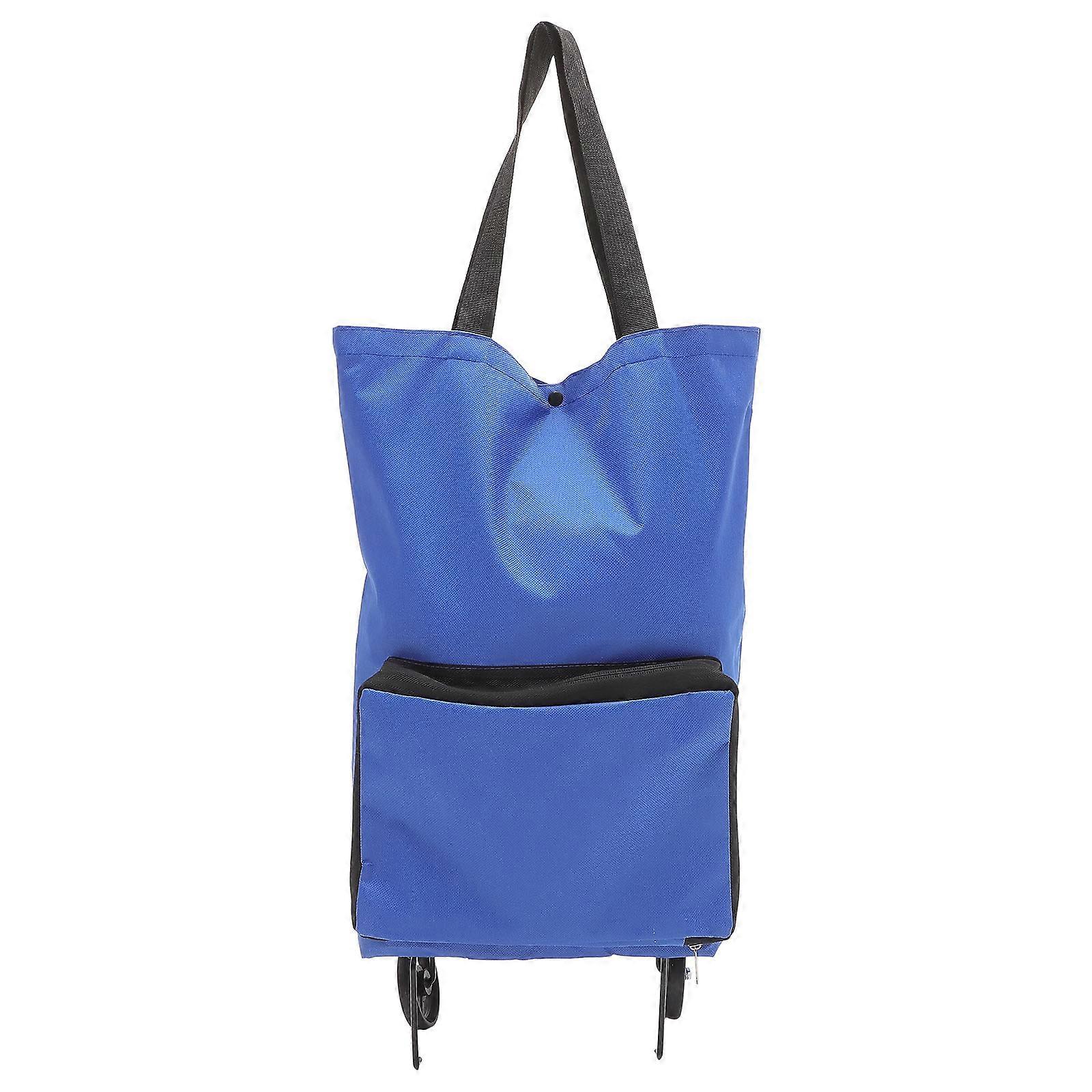 Collapsible Trolley Bag Foldable Shopping Bag for 2Pcs Carrying