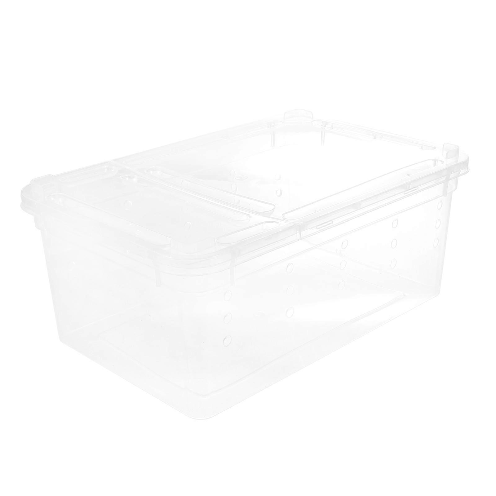 Plastic Breeding Box for Reptile Feeding 1Pcs Transparent Container