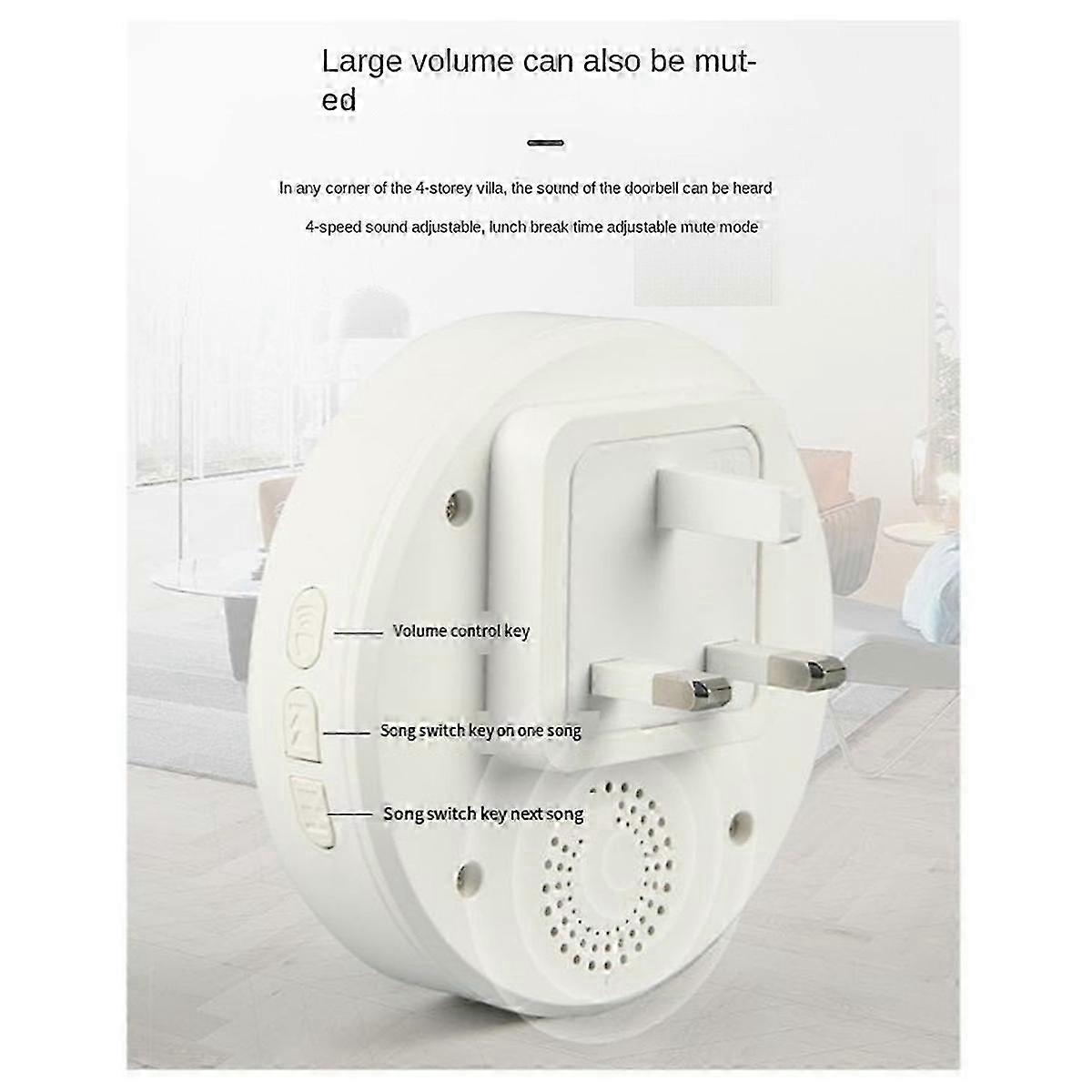 2026 UK Plug Wireless Doorbell Waterproof Smart Doorbell