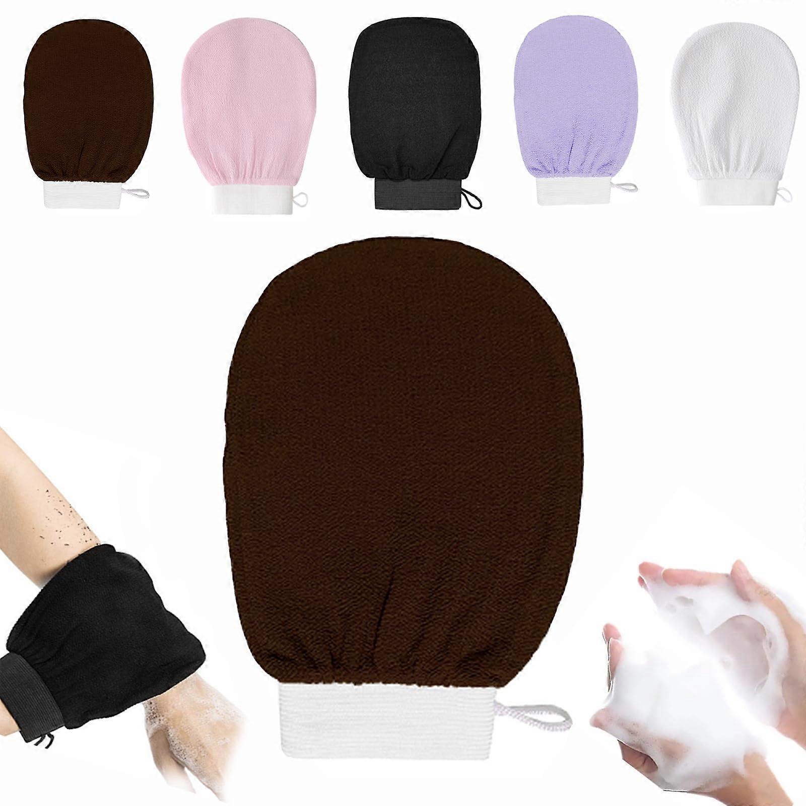 Exfoliating Gloves for Dead Skin Removal, Reusable Body Scrub Mitts with Quick Dry Hanging Loop