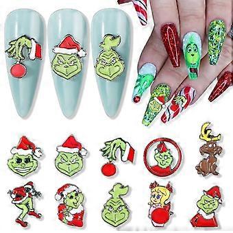 Christmas Nail Charms 3D Alloy Nail Art Decorations for Winter Holiday Festive DIY Manicure