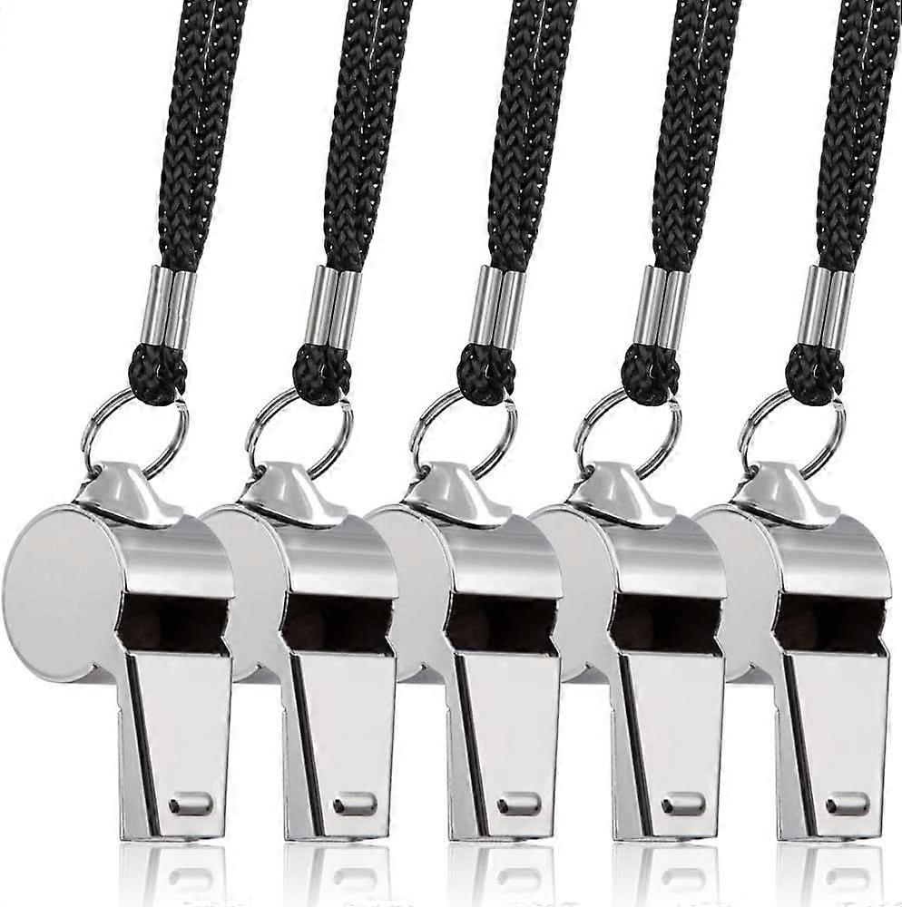 5er-Pack Edelstahlpfeife mit Lanyard