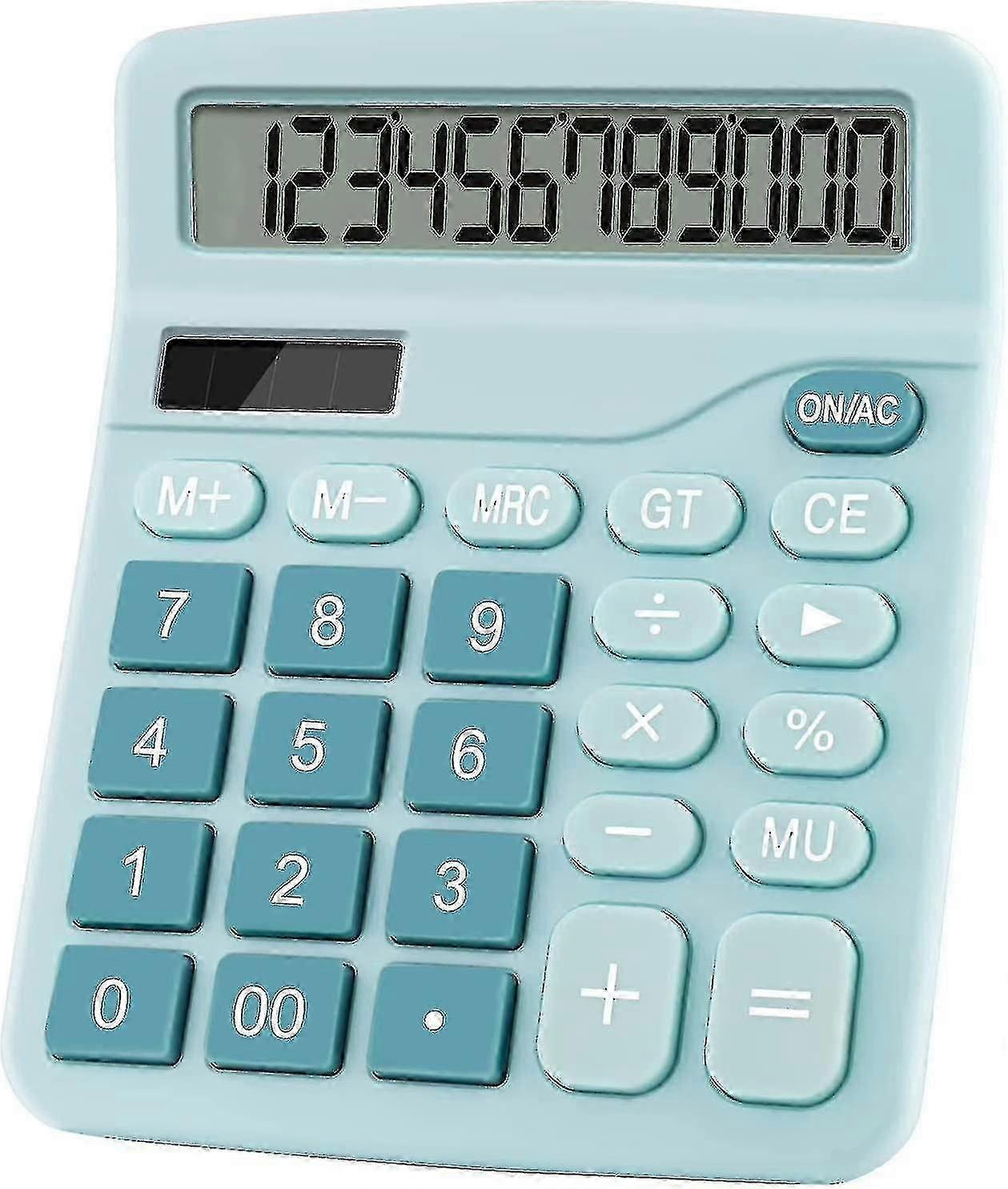 Desktop Calculator Standard Function Electronic Basic Large 12 Digit Lcd Display Button Calculator For Daily Office Blue Daily Necessities