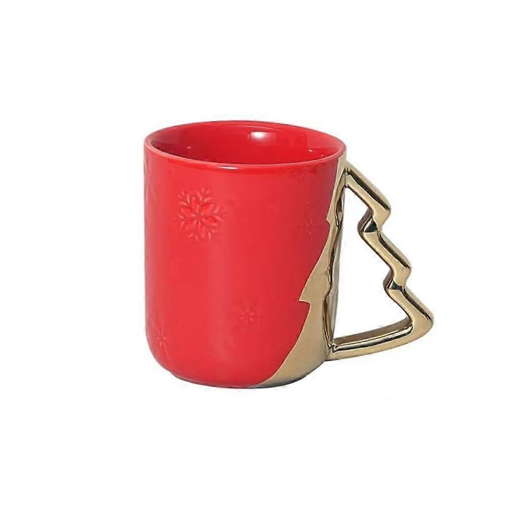 Christmas Mug Large Coffee Cup Red Ceramic Holiday Gift Durable Easy Clean for Hot Drinks