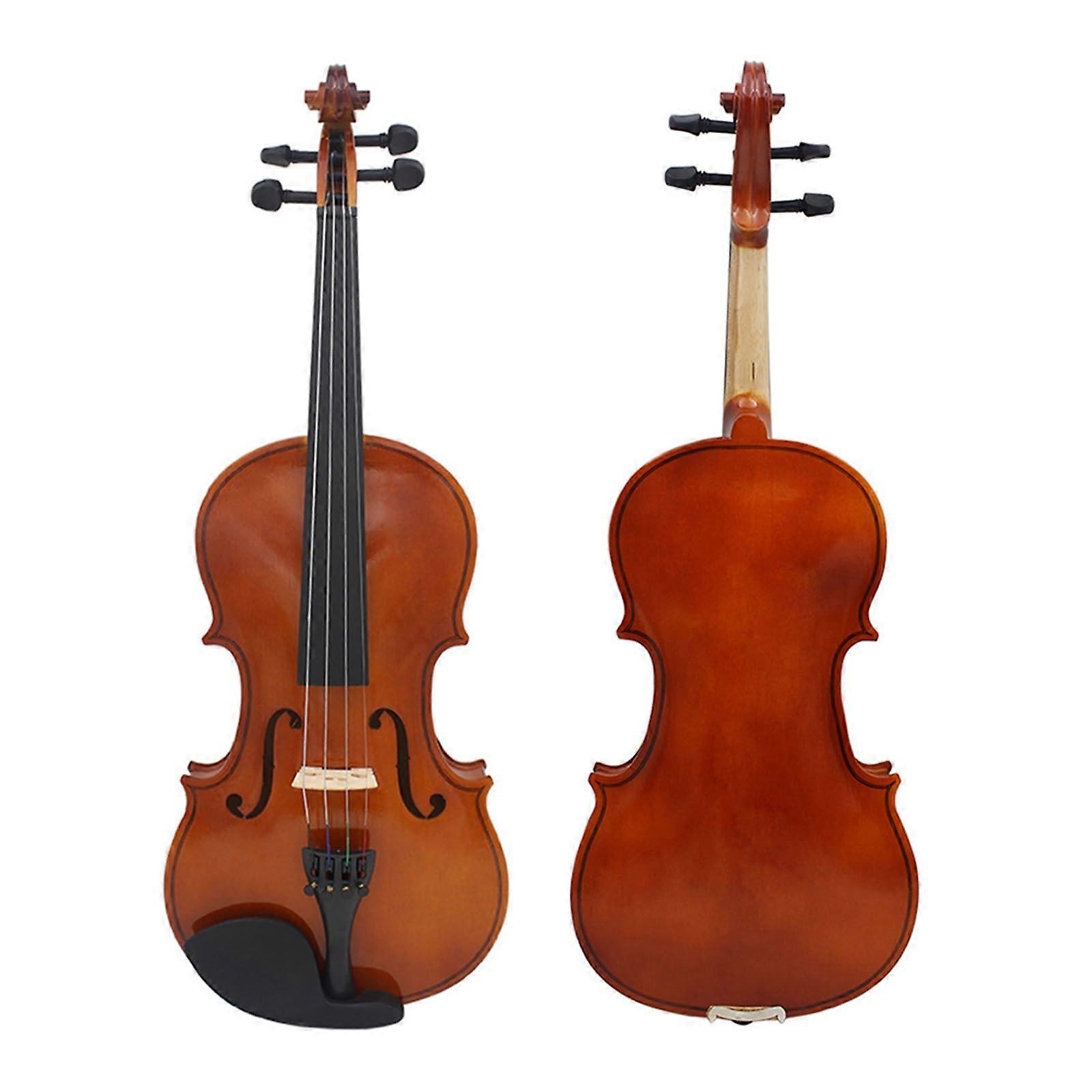 Acoustic Violin Starter Kit for Beginners, HandCarved Solid Wood, Multiple Size Options with Case and Bow
