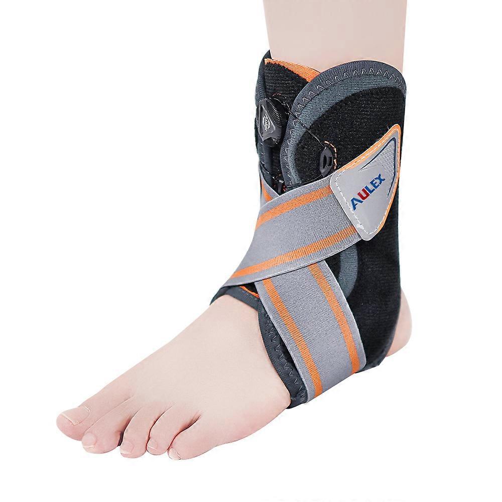 Adjustable, thin, breathable, and supportive ankle brace for sports.