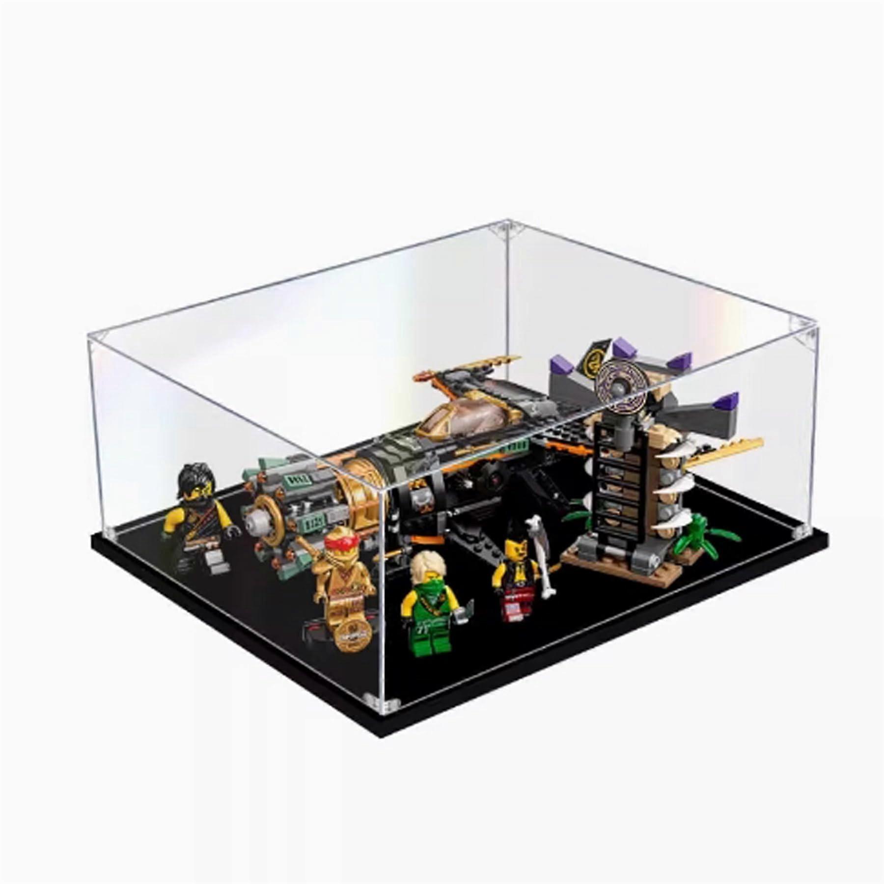 Dustproof Acrylic Display Case for  71736 Model, Clear Showcase with Black Base, Waterproof Protection